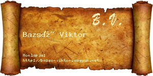 Bazsó Viktor névjegykártya